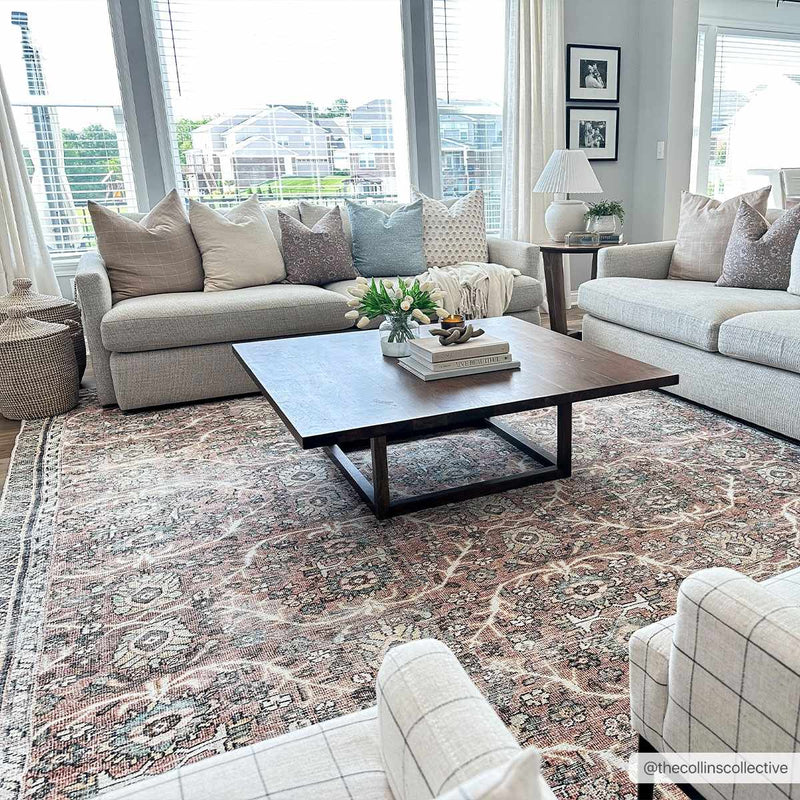 Urpi Rose & Brown Washable Area Rug by Hauteloom