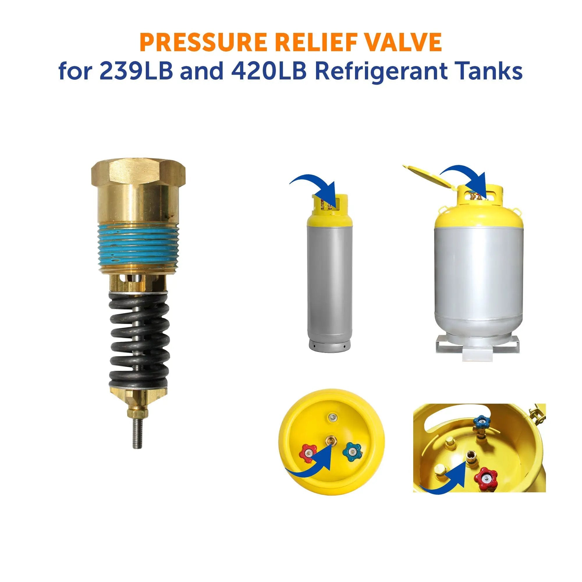 Flame King Pressure Relief Valve for 239LB and 420LB Refrigerant Recovery Tanks with 400 PSI 3/4″ MPT Fitting by Flame King Products