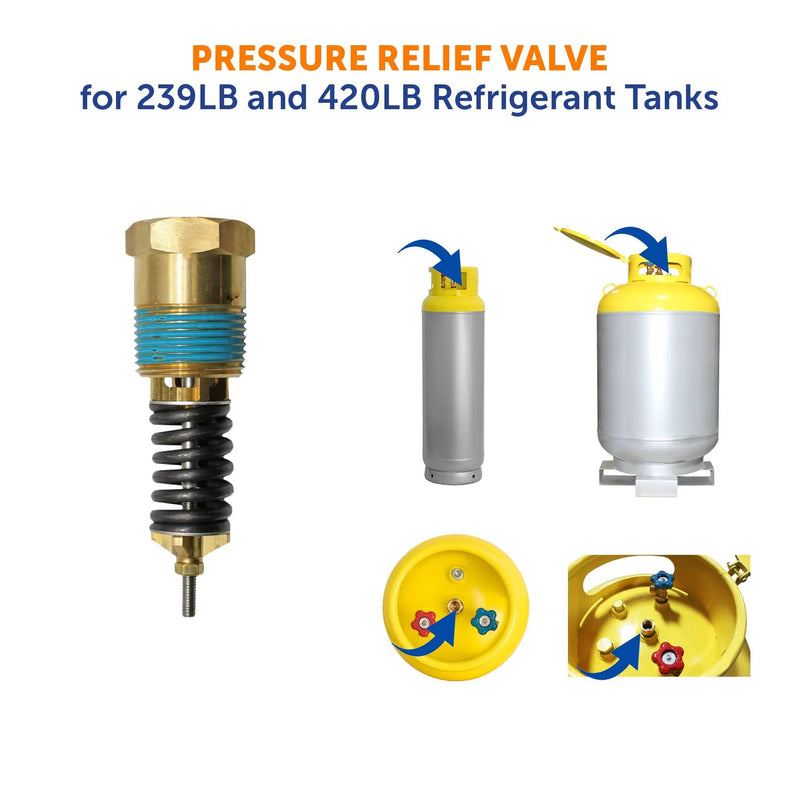 Flame King Pressure Relief Valve for 239LB and 420LB Refrigerant Recovery Tanks with 400 PSI 3/4″ MPT Fitting by Flame King Products