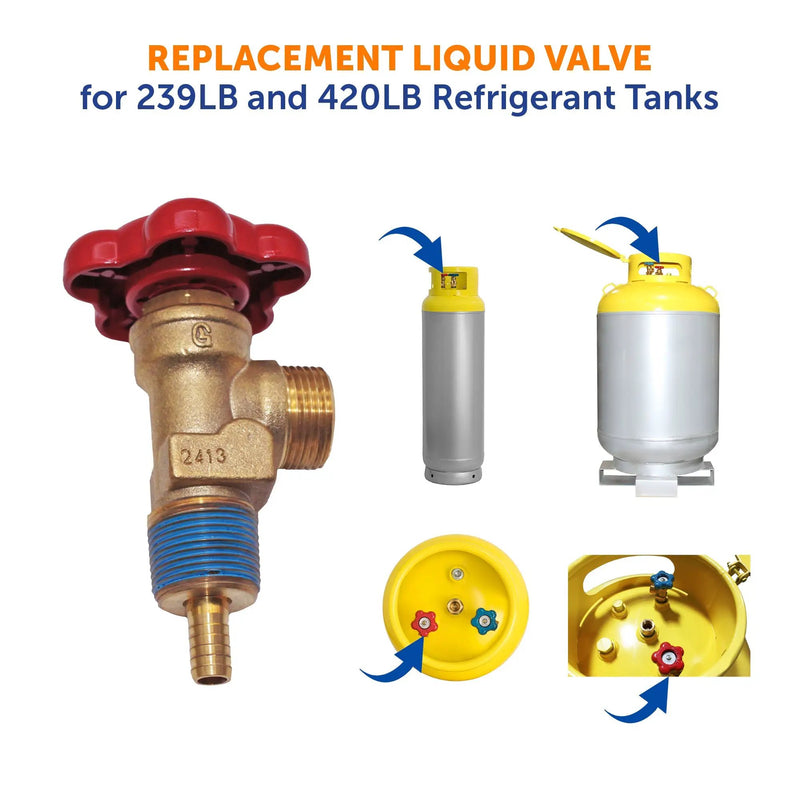 Flame King 239lb and 420lb Refrigerant Tank Liquid Valve by Flame King Products