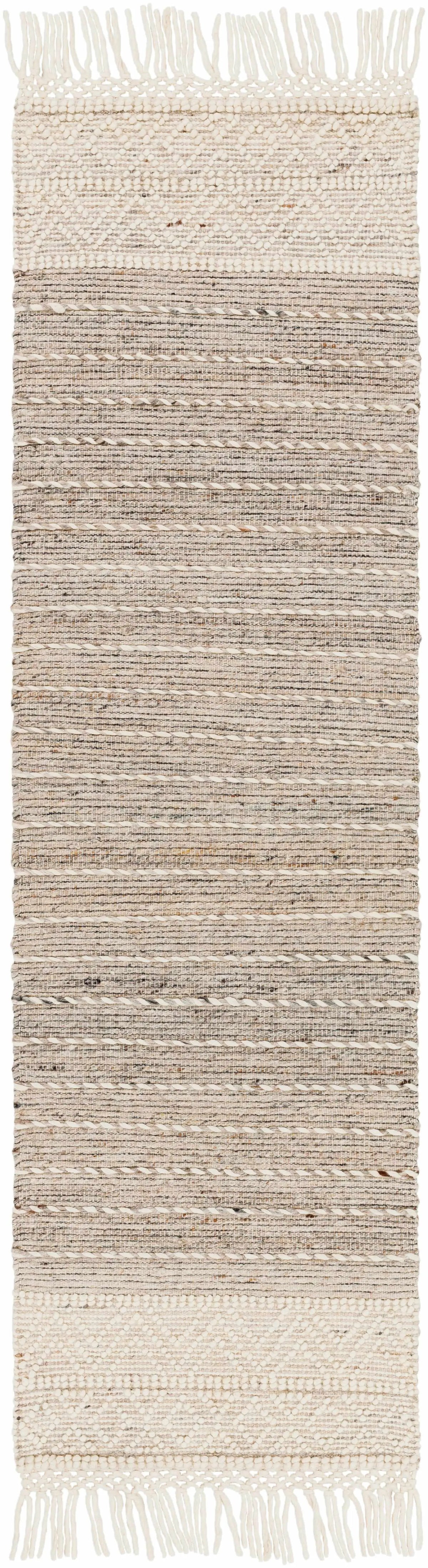 Cream Veruela Wool Blend Braided Tassel Area Rug - Clearance, photo 7 of 12