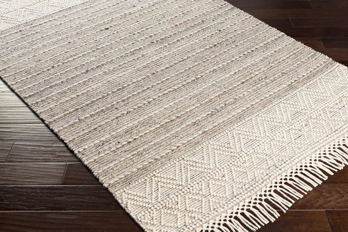 Cream Veruela Wool Blend Braided Tassel Area Rug - Clearance, photo 11 of 12