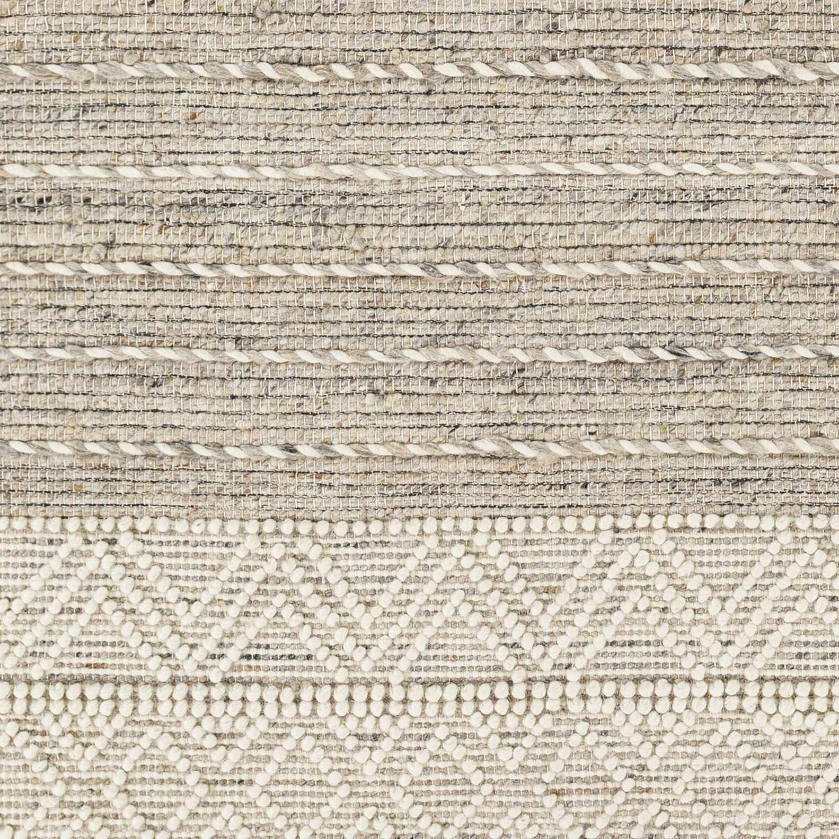 Cream Veruela Wool Blend Braided Tassel Area Rug - Clearance, sample swatch