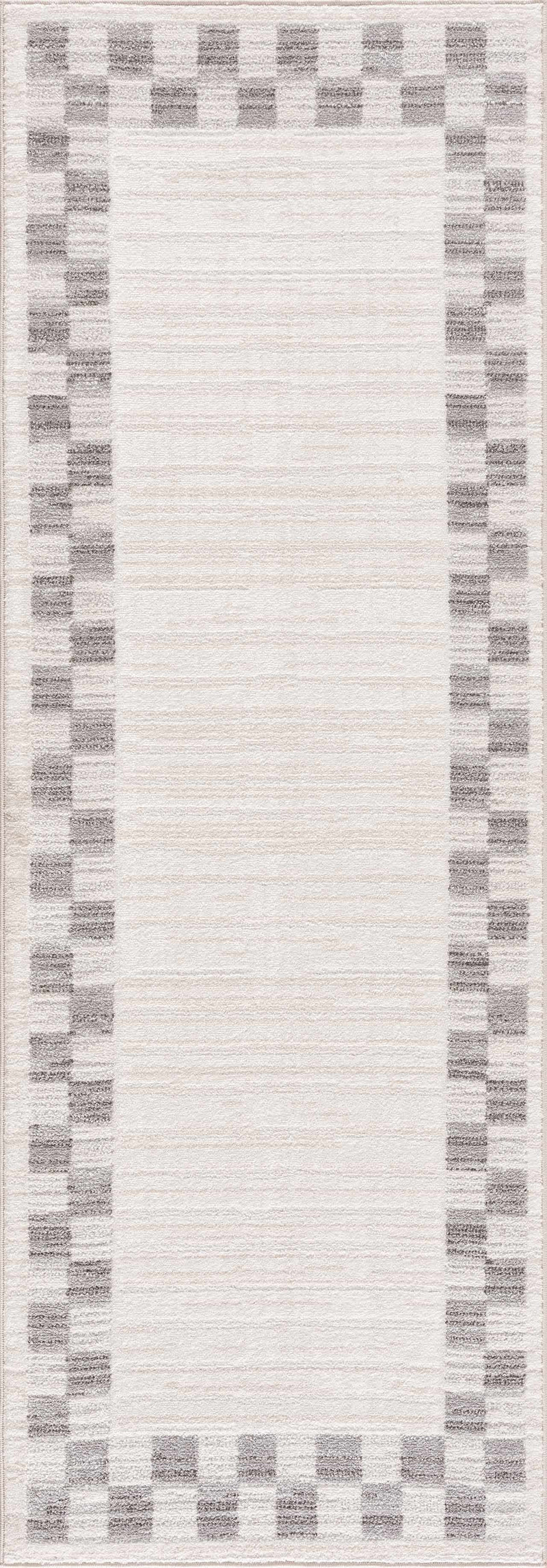 Azrika Gray Checkered Washable Rug - Clearance by Boutique Rugs