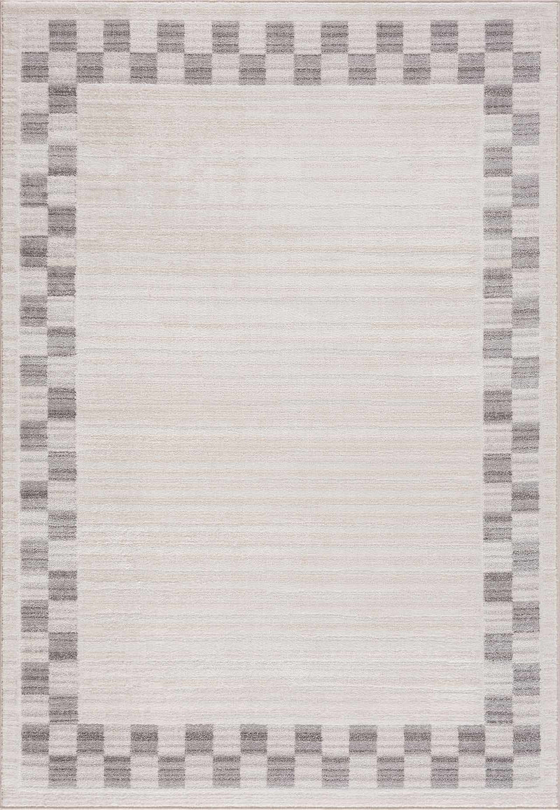 Azrika Gray Checkered Washable Rug - Clearance by Boutique Rugs