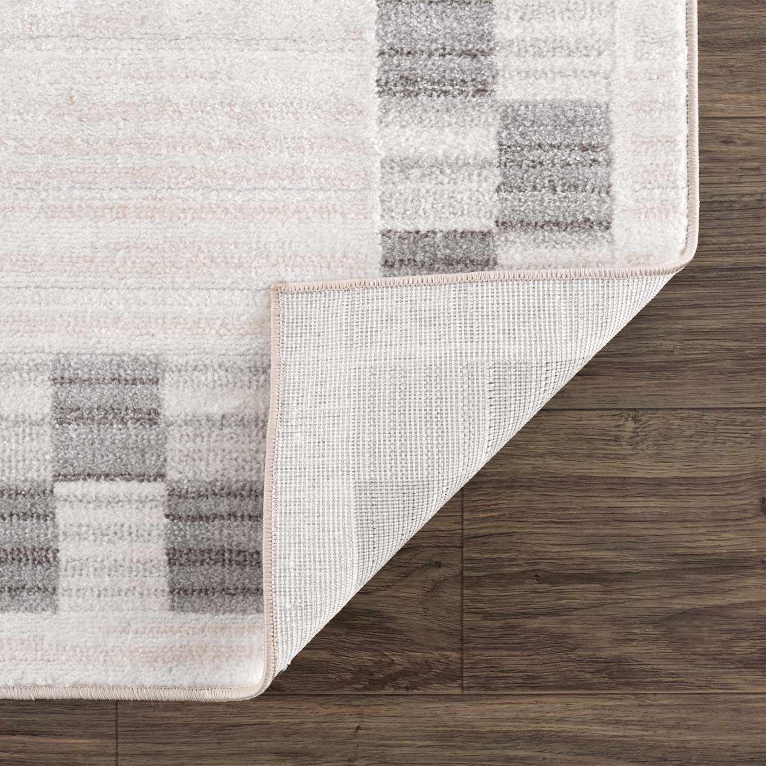 Azrika Gray Checkered Washable Rug - Clearance by Boutique Rugs
