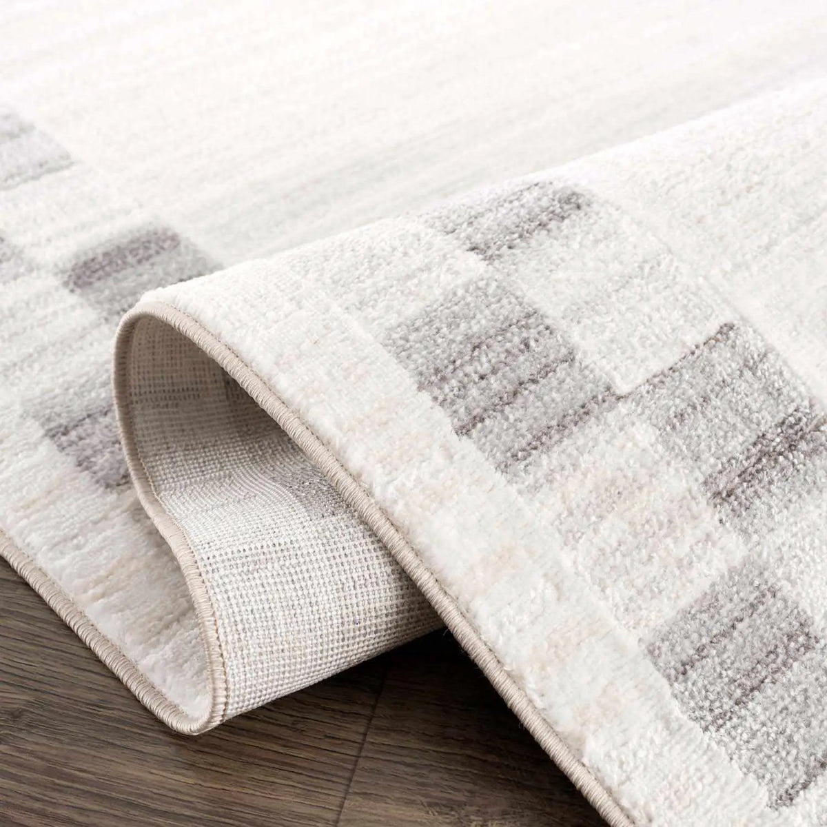 Azrika Gray Checkered Washable Rug - Clearance, photo 7 of 19