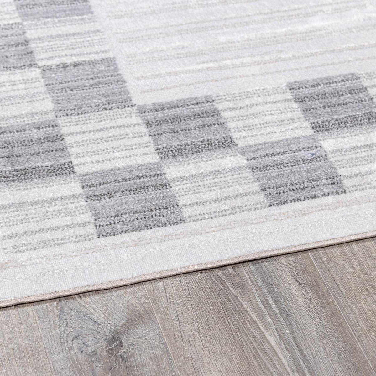 Azrika Gray Checkered Washable Rug - Clearance, photo 16 of 19