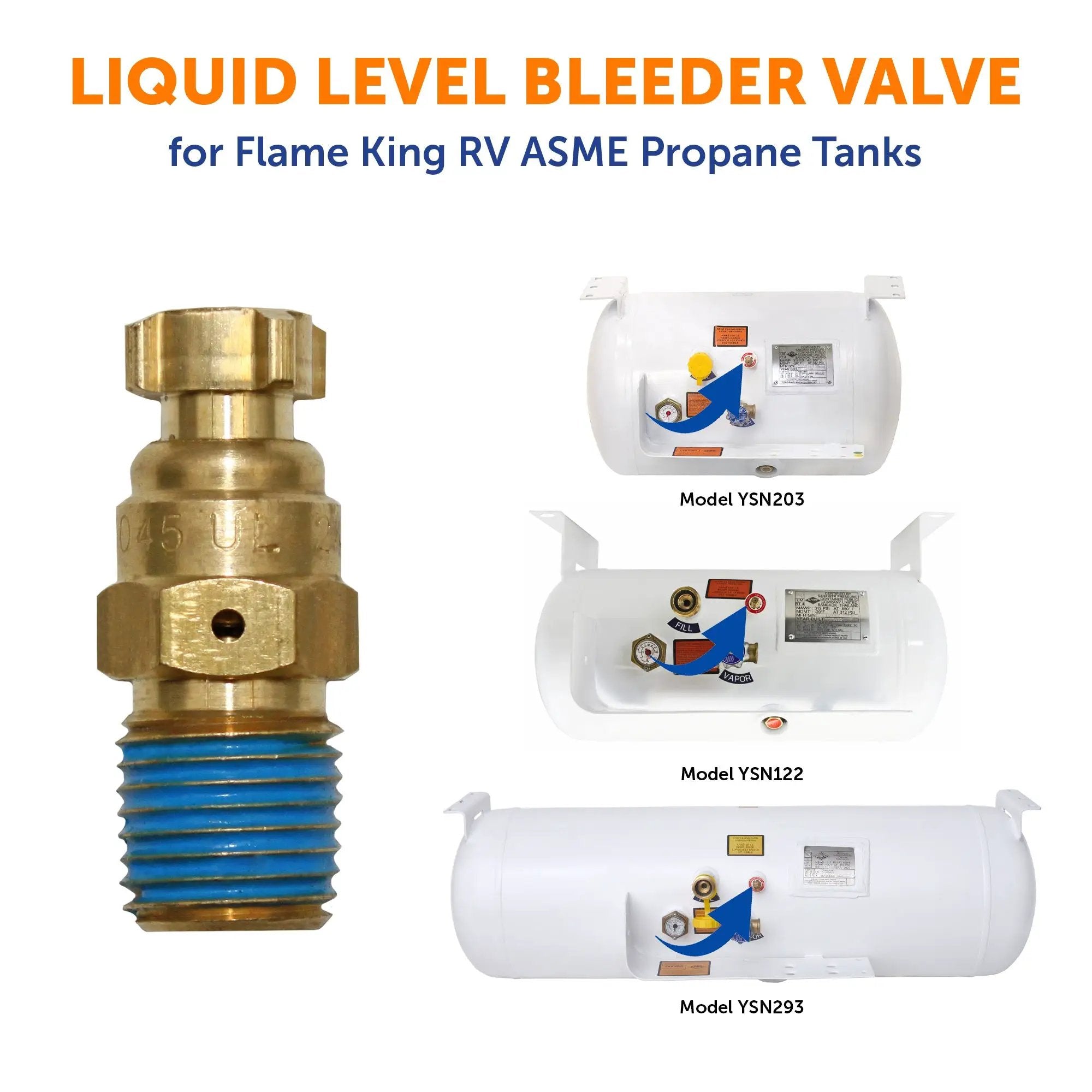 Flame King Replacement Liquid Level Bleeder Valve for RV ASME Tanks by Flame King Products