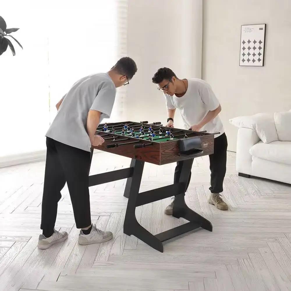 Foldable Foosball Table with 2 Balls in Walnut Wood Finish - Standard Size by HomePacific