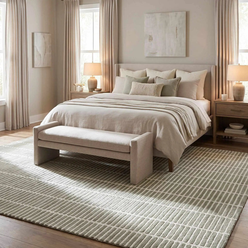 Finial Olive Wool Area Rug by Boutique Rugs