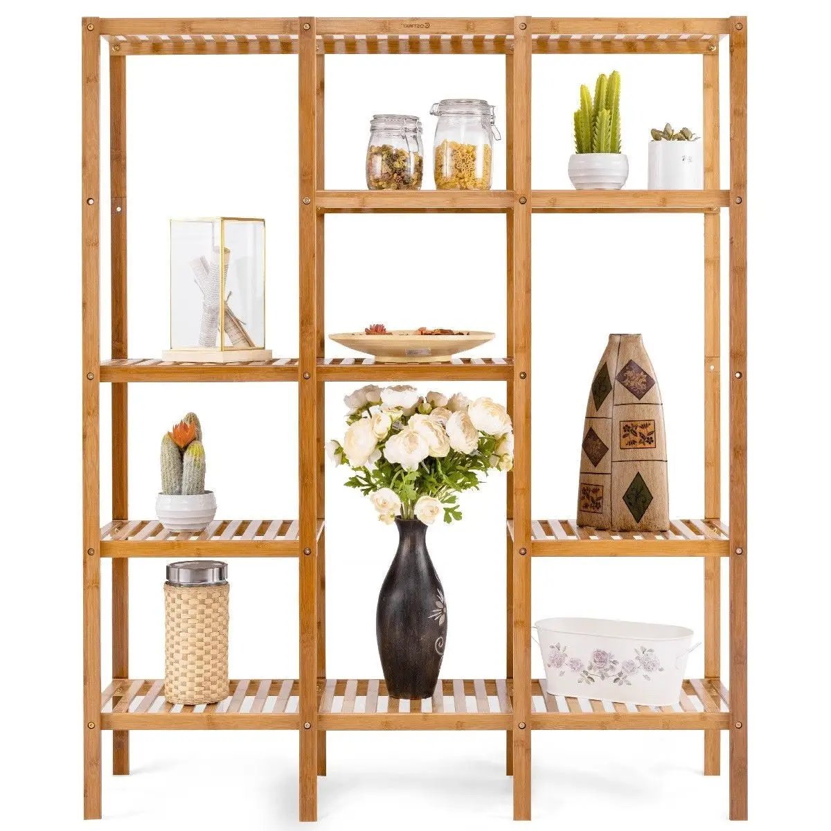 Eco-Friendly Bamboo 4-Shelf Bookcase Storage Rack by HomePacific