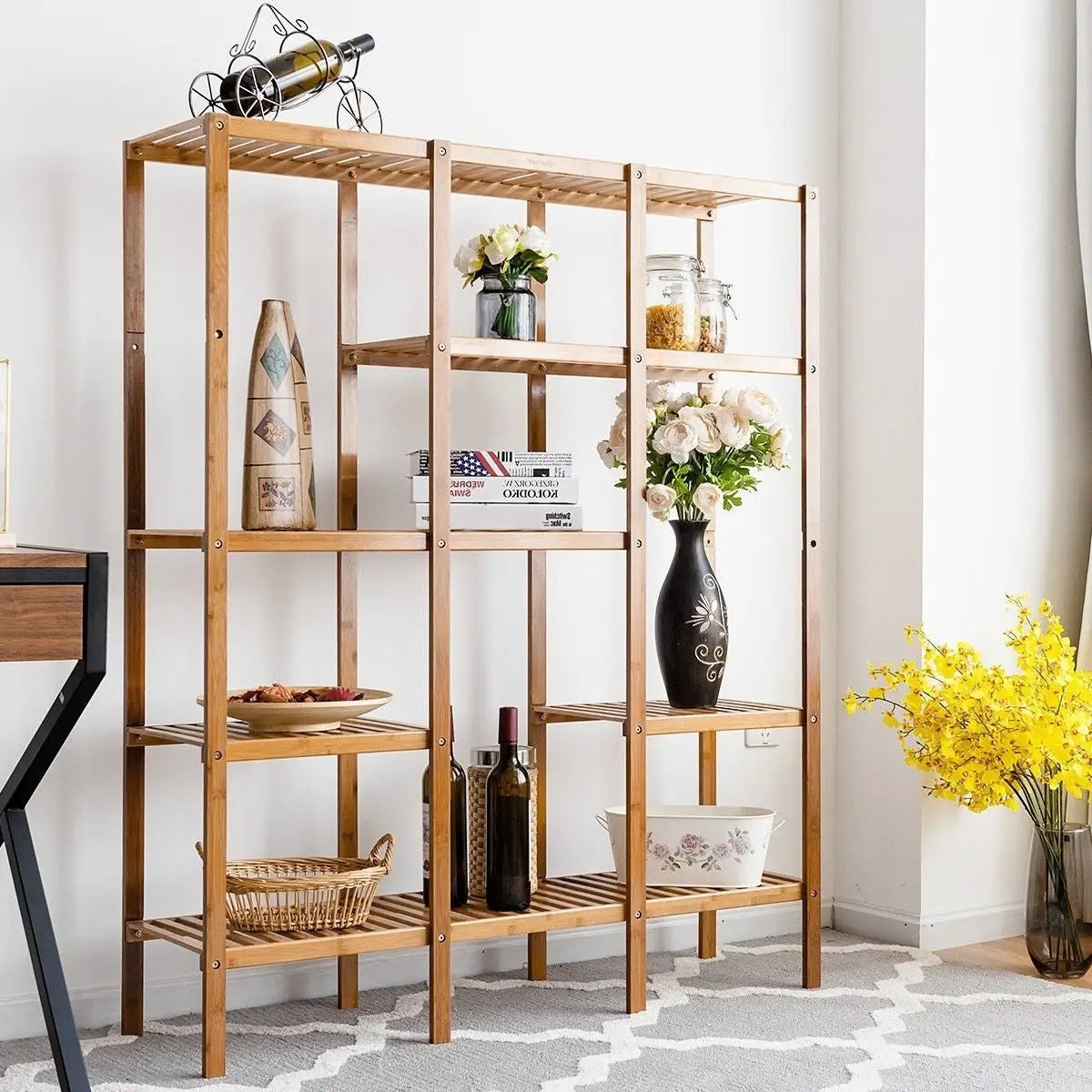 Eco-Friendly Bamboo 4-Shelf Bookcase Storage Rack by HomePacific