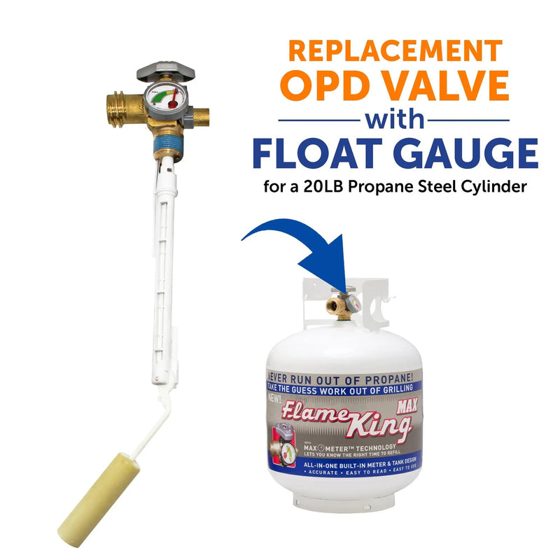 Flame King 20lb OPD Valve with Float Gauge by Flame King Products