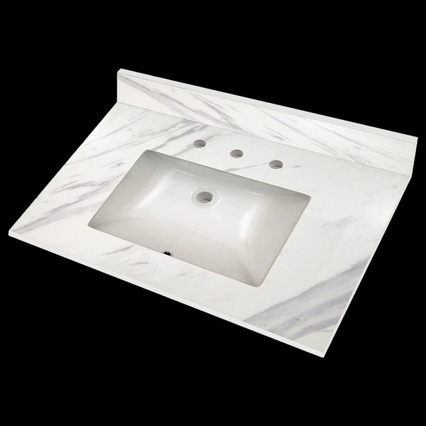 Calacatta Lumas Vanity Top Polished Engineered Marble 37x22