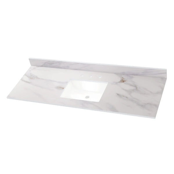 Calacatta Castana Polished Quartz Tiles 61x22