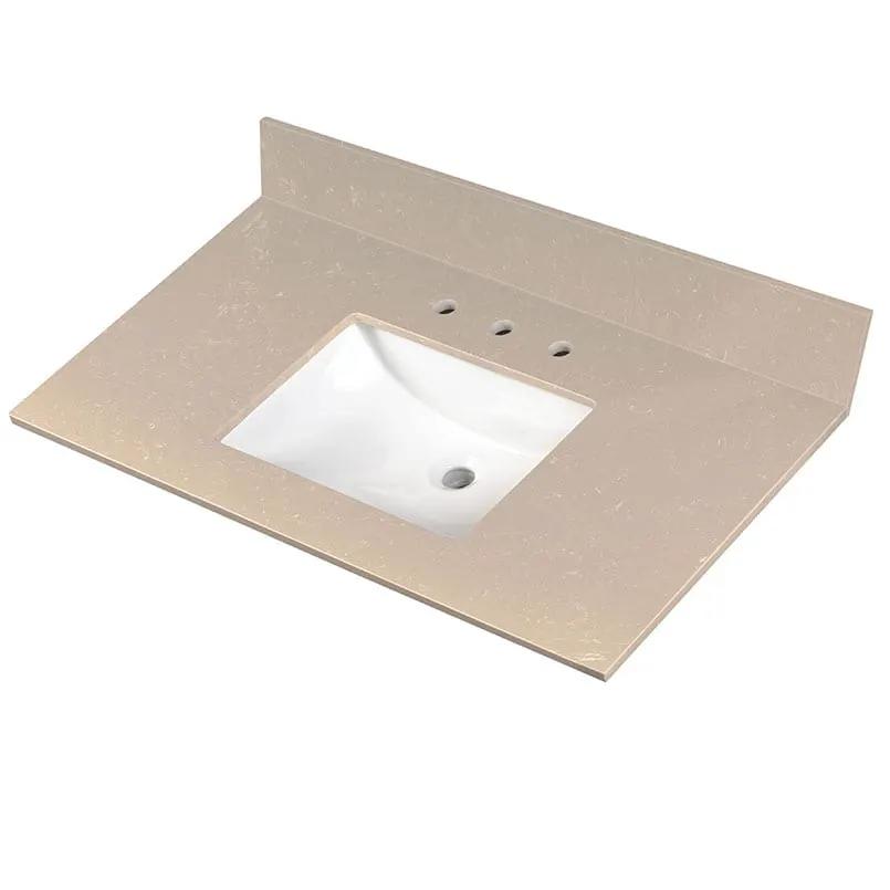 Cosmic Sand Vanity Top Polished Engineered Marble 49x22 by MSI Surfaces