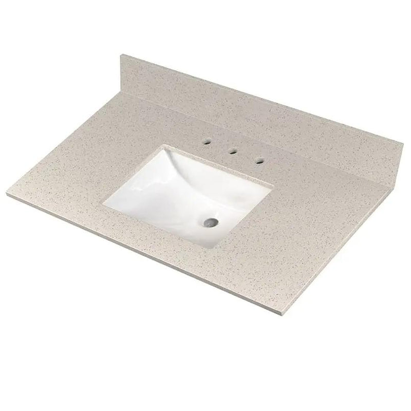 Iced White Vanity Top Polished Engineered Marble 49x22 by MSI Surfaces