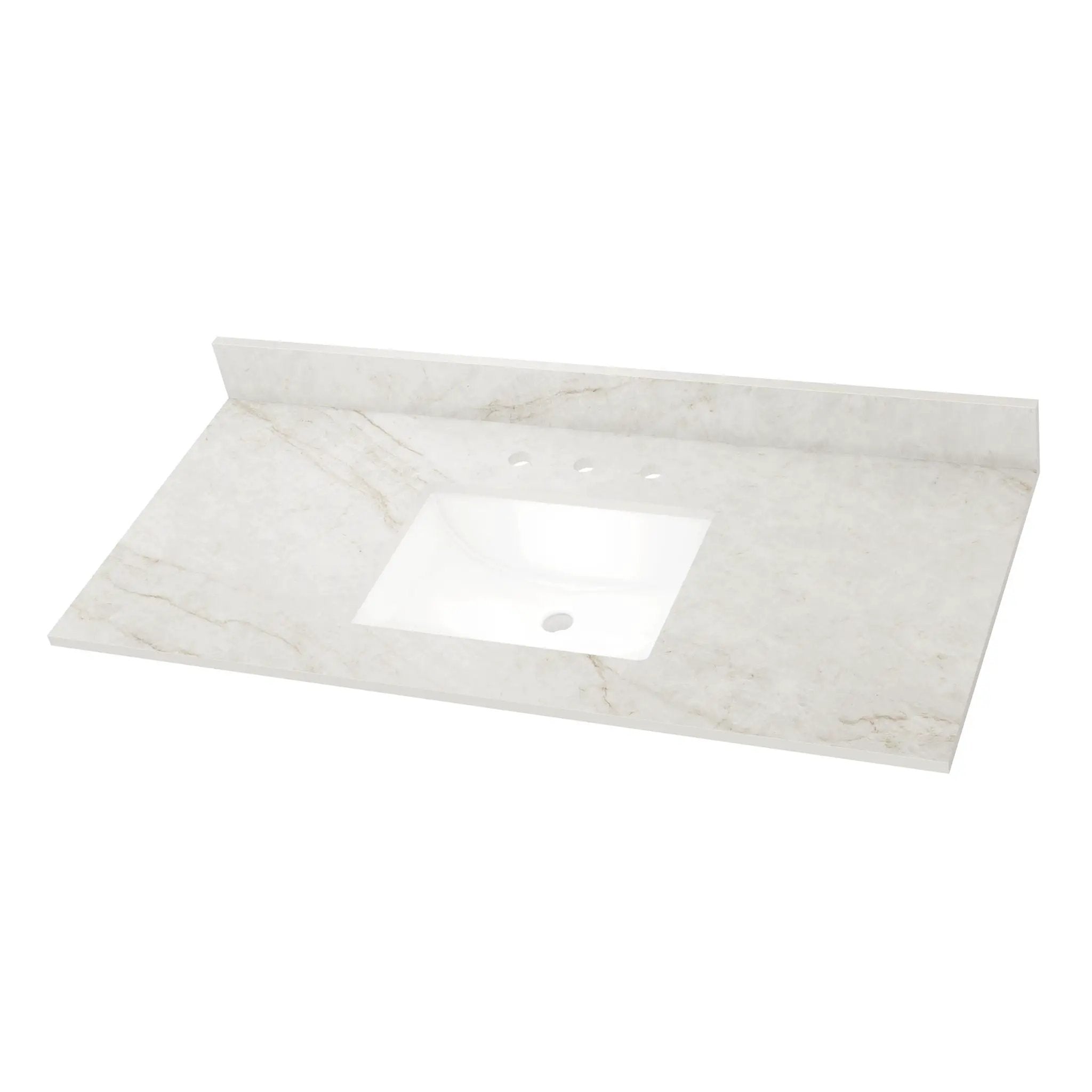Ivoritaj™ Vanity Top With Sink Polished Quartz 49x22 by MSI Surfaces