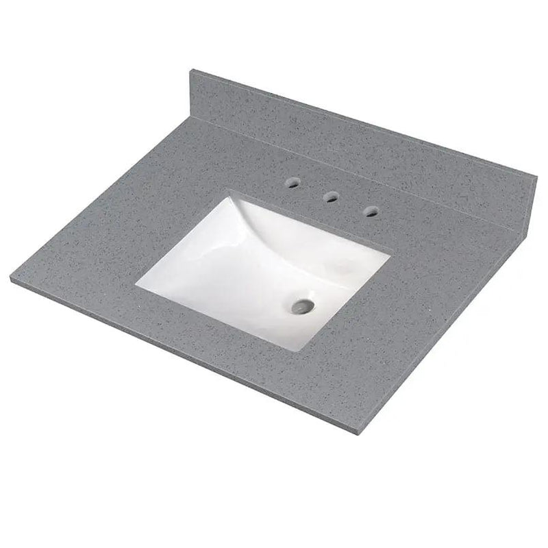 Sparkling Gray Vanity Top Polished Engineered Marble 37x22 by MSI Surfaces