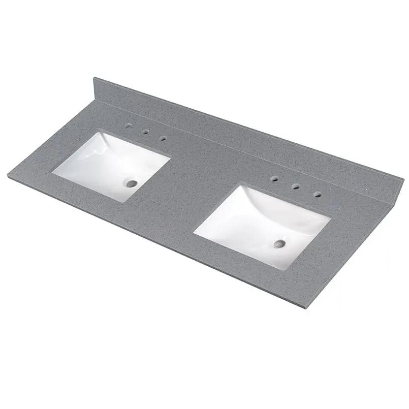 Sparkling Gray Vanity Top Polished Engineered Marble 61x22 by MSI Surfaces