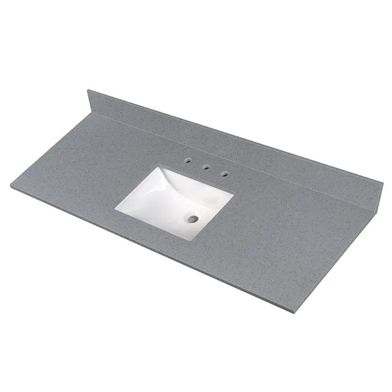 Sparkling Gray Vanity Top Polished Engineered Marble 61x22 2 by MSI Surfaces