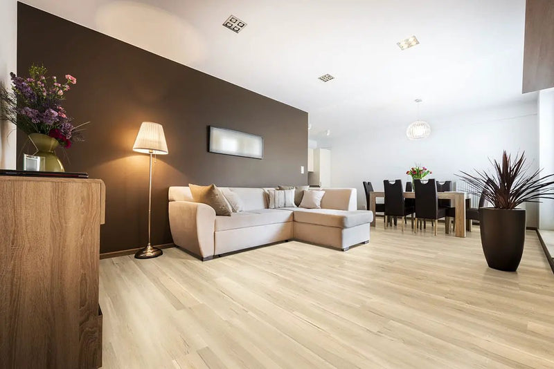 Nove Reserve Akadia Matte Wood Look Lvt Planks 9x48 in a finished room