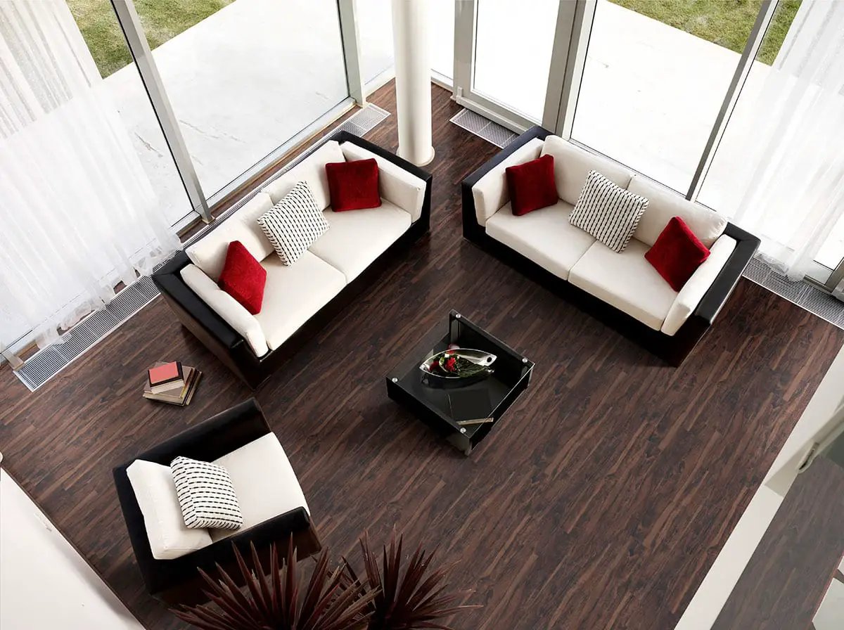 Glenridge Burnished Acacia Matte Wood Look Lvt Planks 6x48 in a finished room