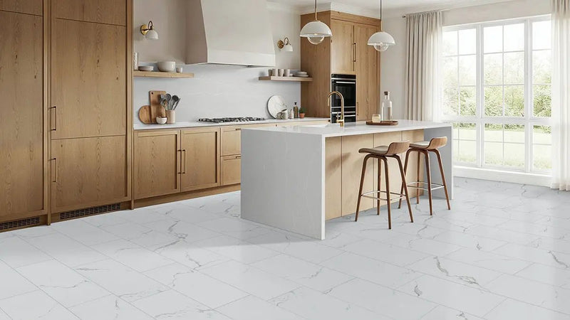 Glenridge Calacatta Serra Matte Marble Look Lvt Tiles 12x24 by MSI Surfaces