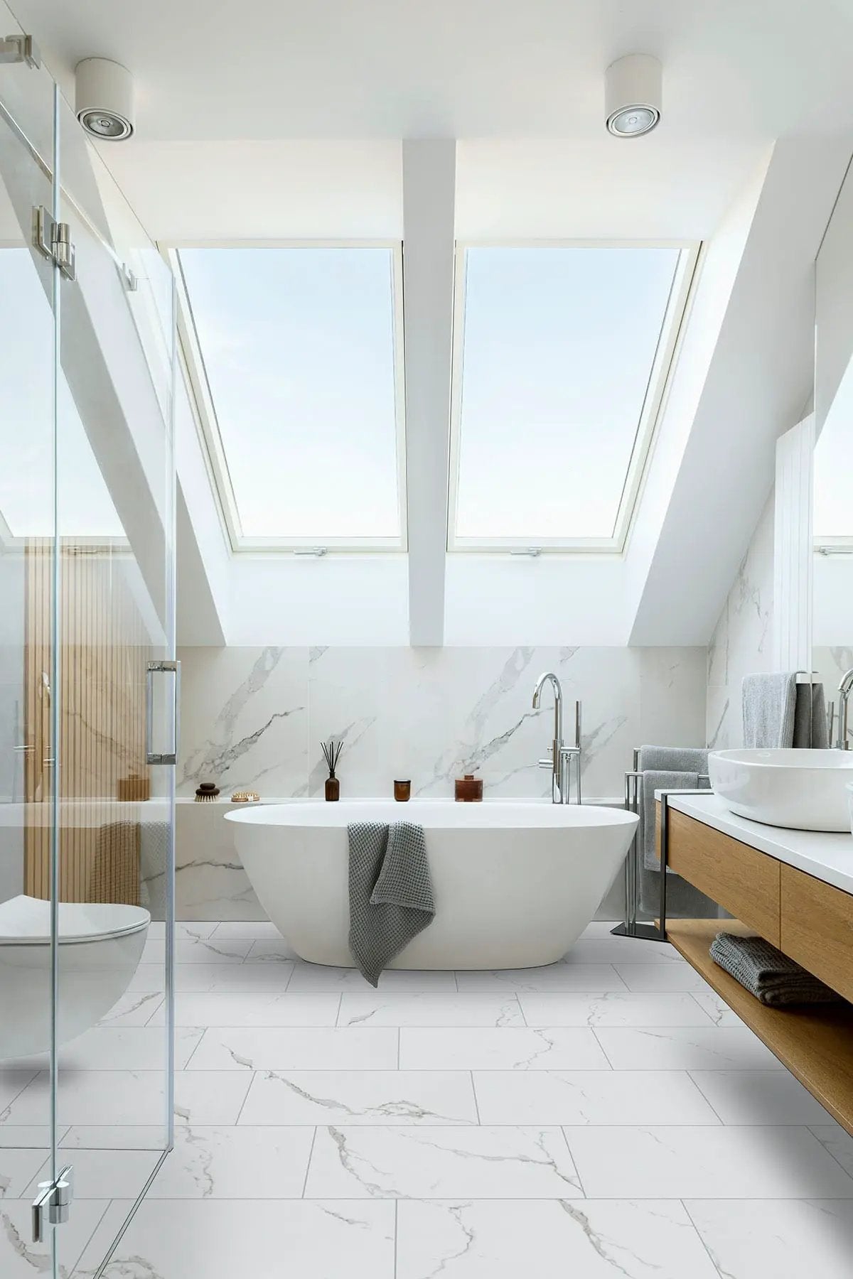 Glenridge Calacatta Serra Matte Marble Look Lvt Tiles 12x24 by MSI Surfaces