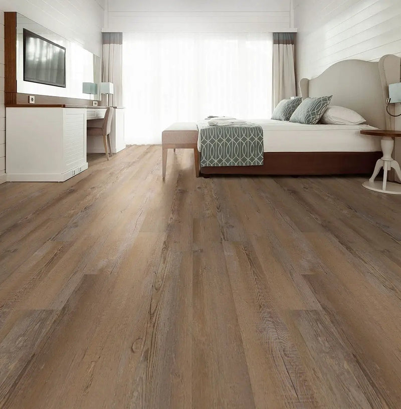 Glenridge Lime Washed Oak Matte Wood Look Lvt Planks 6x48 in a finished room