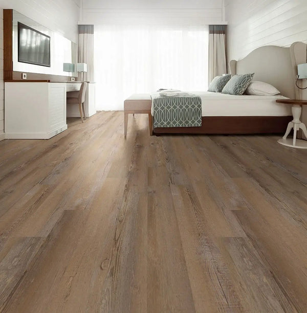 Glenridge Lime Washed Oak Semi Gloss Quarter Round Wood Look Lvt Moldings 0.64x0.75 in a finished room
