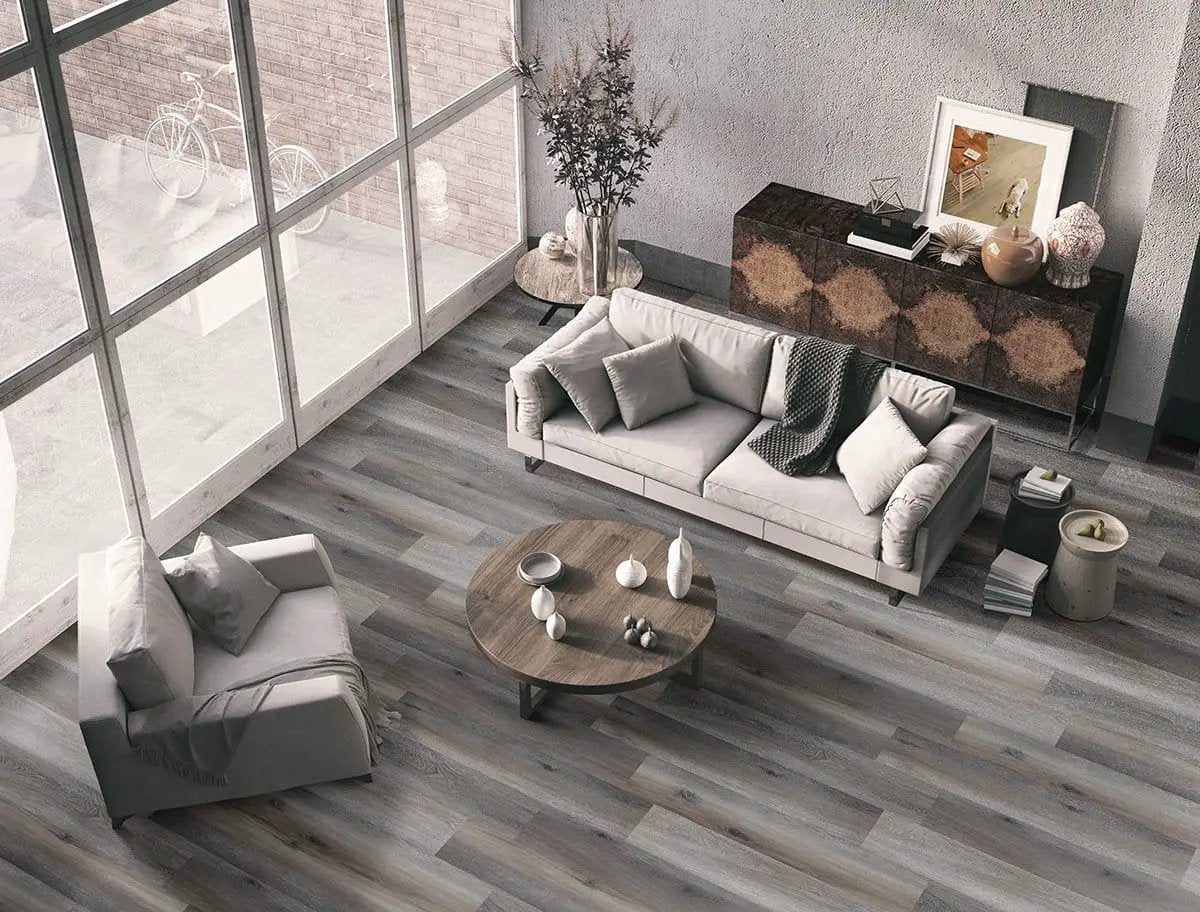 Glenridge Midnight Maple Semi Gloss Stair Riser Wood Look Lvt Moldings 1.77x0.345 in a finished room