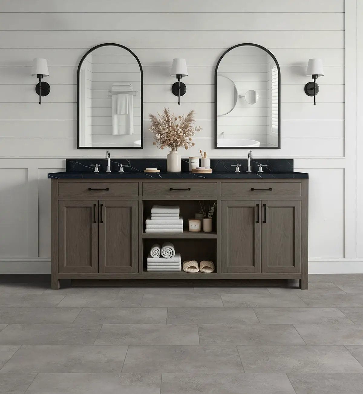 Glenridge Mountains Gray Matte Stone Look Lvt Tiles 12x24 by MSI Surfaces