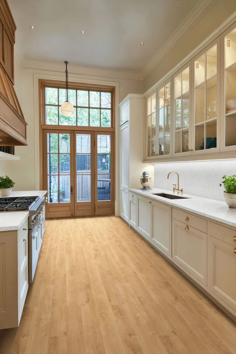 Acclima Mt Sande Semi Gloss End Cap Wood Look Lvt Moldings 1.5x0.25 in a finished room