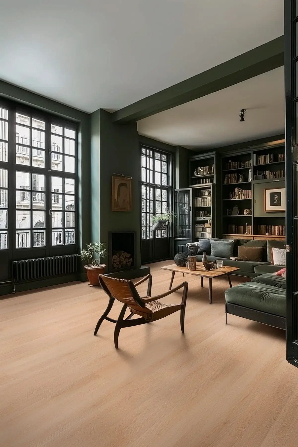 Kallum Palmilla Matte Wood Look Lvt Planks 9x48 in a finished room