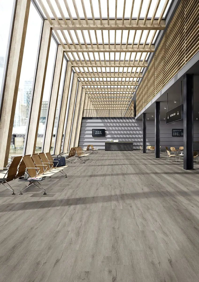 Glenridge Twilight Oak Semi Gloss End Cap Wood Look Lvt Moldings 1.5x0.25 in a finished room