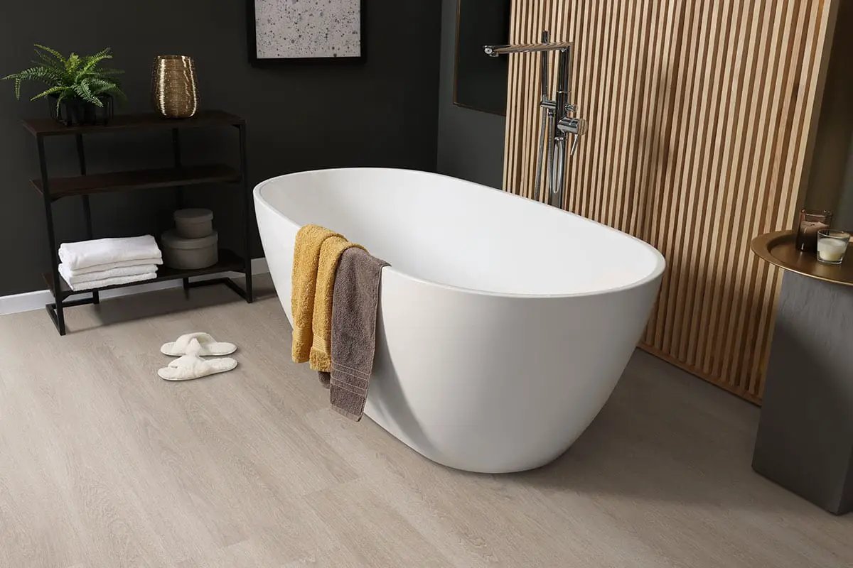 Acclima Wharton Matte Wood Look Lvt Planks 7x48 in a finished room