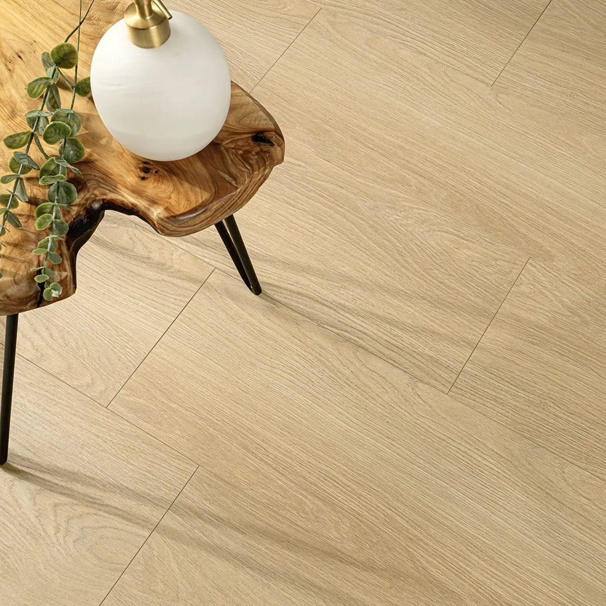 Shorecliffs Houston Trail Semi Gloss Overlap Stair Nose Wood Look Rigid Core Moldings 2.23x1.03 in a finished room