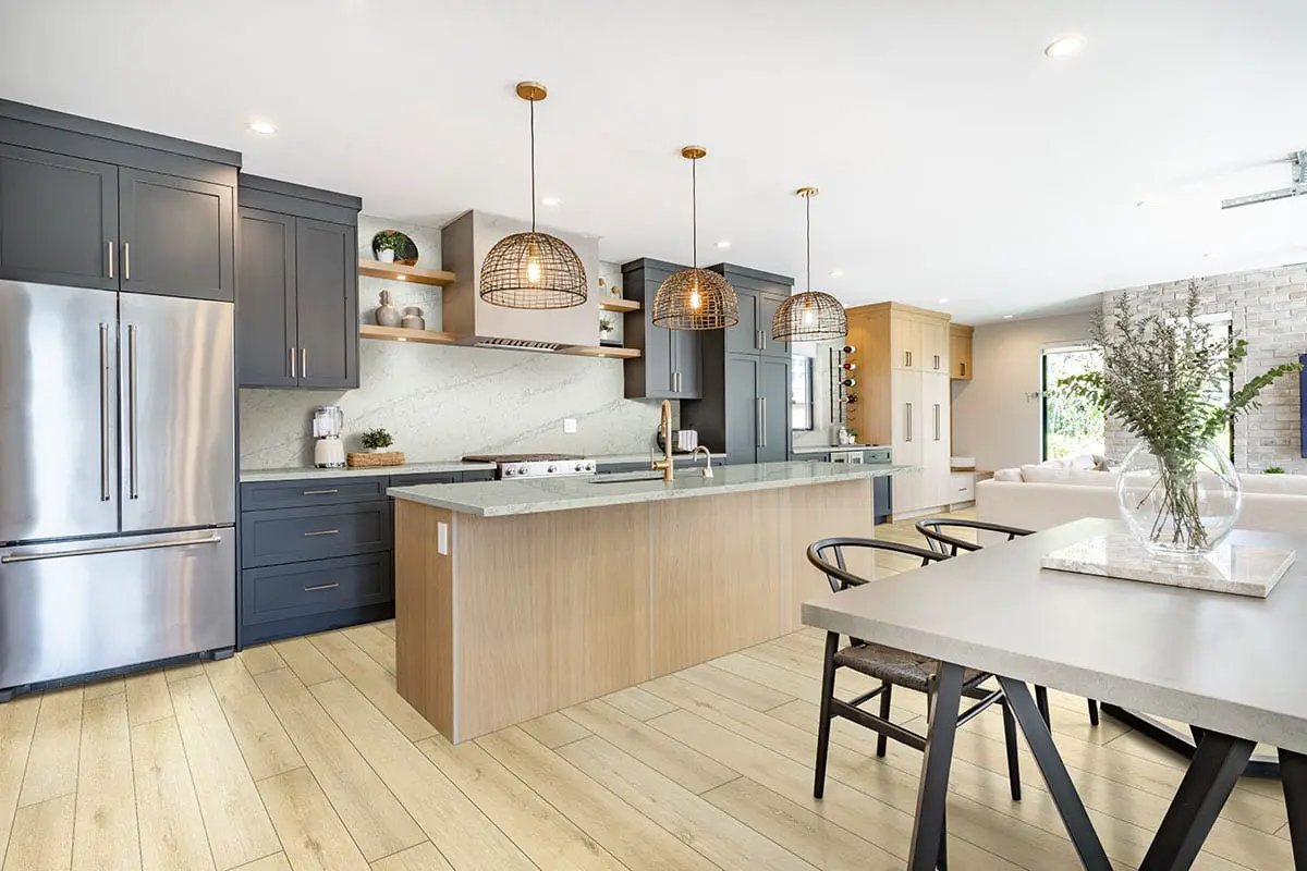 Smithcliffs Lanston Oak Semi Gloss Wood Look Rigid Core Moldings 12x1.25 in a finished room