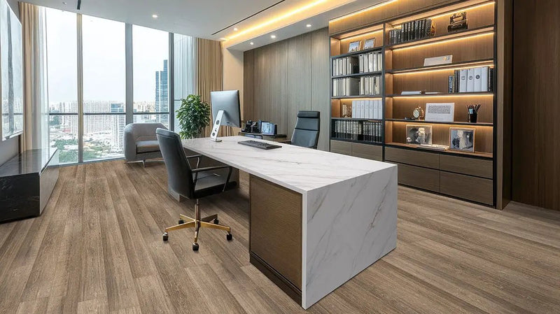 Andover Abingdale Matte Wood Look Lvt Planks 7x48 in a finished room