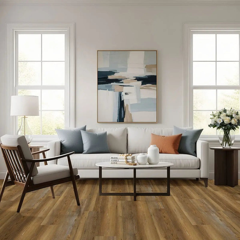 Cyrus 2.0 Barnstorm Matte Wood Look Lvt Planks 7x48 in a finished room