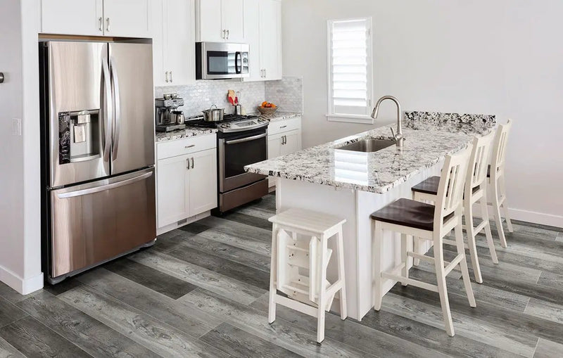 Cyrus Boswell Matte Wood Look Lvt Planks 7x48 in a finished room