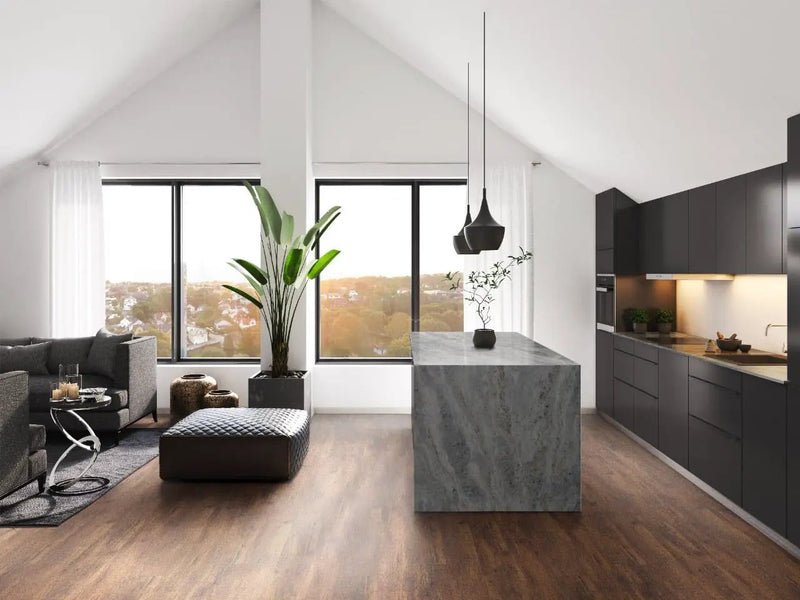 Cyrus Braly Matte Wood Look Lvt Planks 7x48 in a finished room