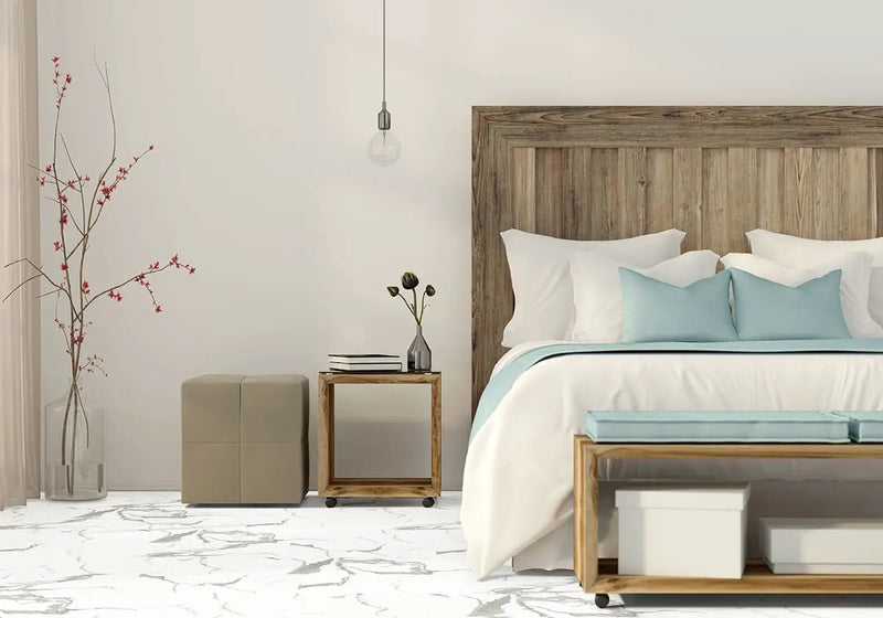 Trecento Calacatta Marbello Semi Gloss Quarter Round Lvt Moldings 0.64x0.75 in a finished room