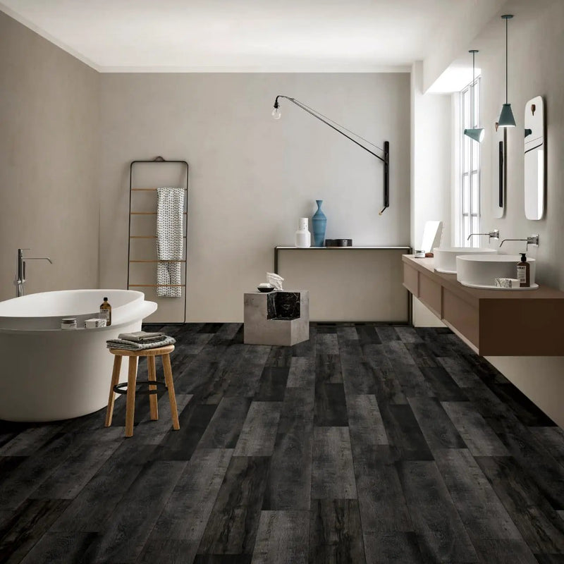 Andover Dakworth Matte Wood Look Lvt Planks 7x48 in a finished room