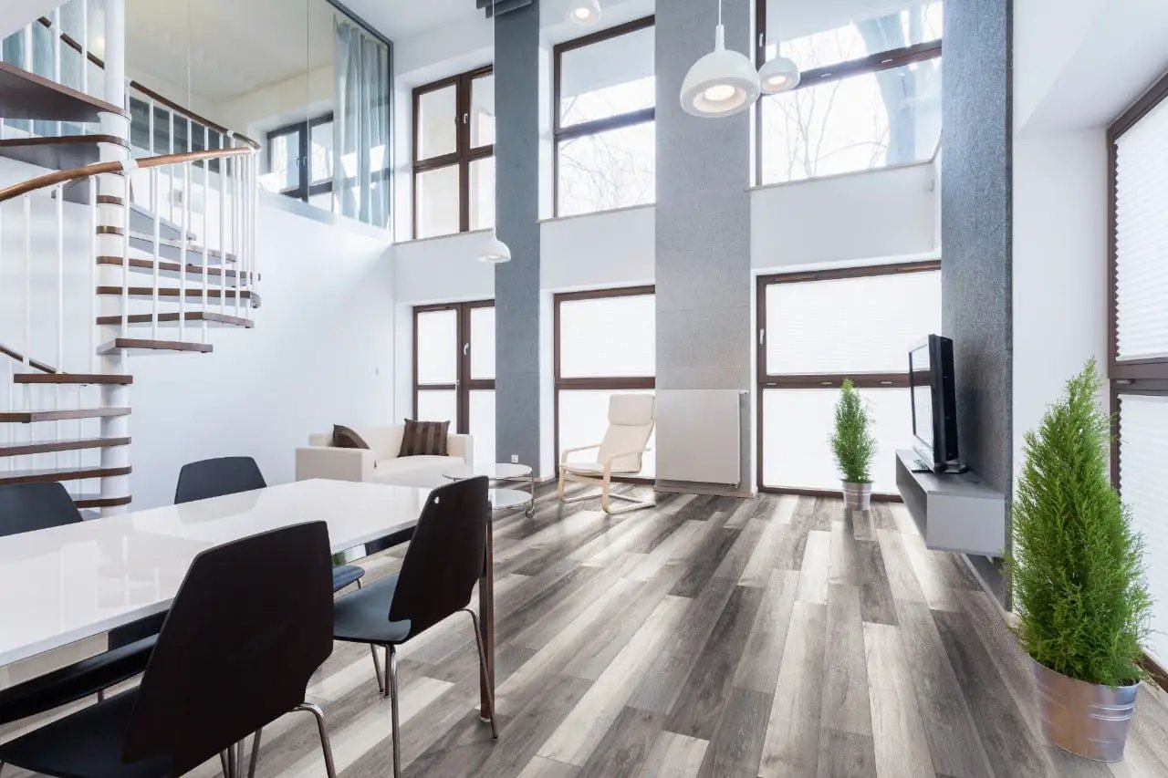 Cyrus Draven Semi Gloss Quarter Round Wood Look Lvt Moldings 0.64x0.75 in a finished room