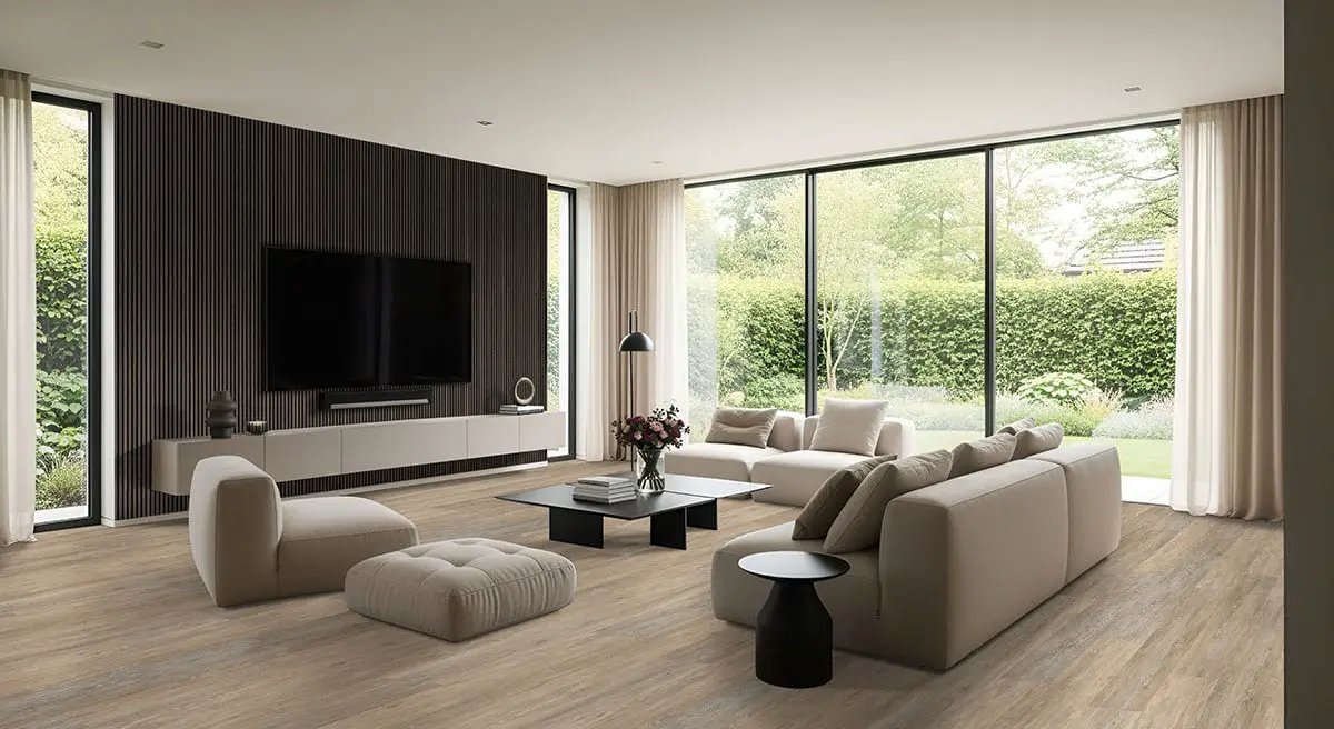 Cyrus 2.0 Dulles Tails Semi Gloss Quarter Round Wood Look Lvt Moldings 0.64x0.75 in a finished room