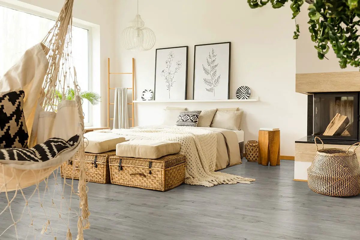 Prescott Dunite Oak Matte Lvt Planks 7x48 in a finished room