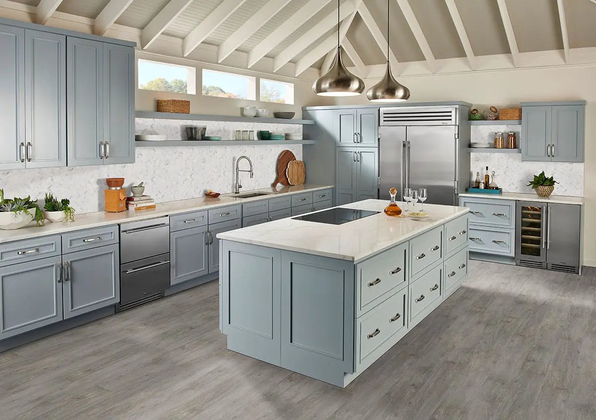 Prescott Grayton Matte Lvt Planks 7x48 in a finished room